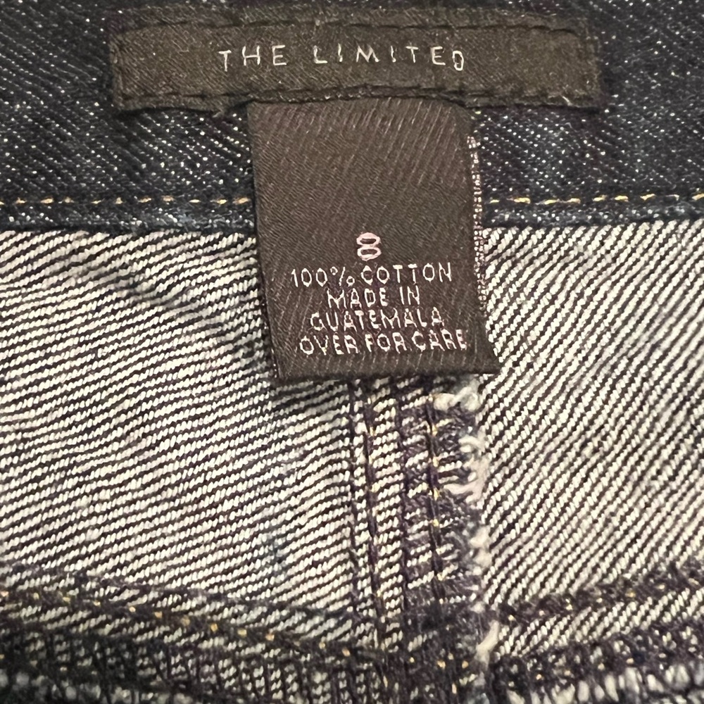 The Limited Dark Blue Denim Jean Pencil Skirt Sz 8 slit in front 5 pocket design - Picture 4 of 6